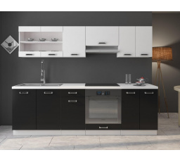 Kuchynská linka Onyx 240 biela/čierna