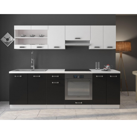 Kuchynská linka Onyx 240 biela/čierna