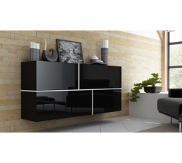 Komoda GOYA, čierna/biela