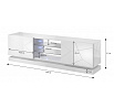 TV komoda QIU 160, biela / biely lesk