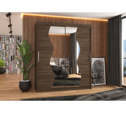 Posuvná skriňa so zrkadlom MEDISON 180 Choco+Choco