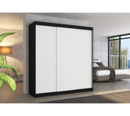 Posuvná skriňa MEGAN 200 Čierna+Biela