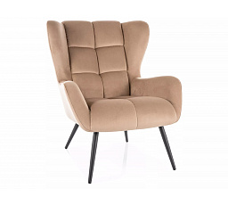 Kreslo LOUIS VELVET, Béžový Bluvel 28/Čierna