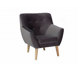 Kreslo NORDIC 1 Velvet, sivé Bluvel 14/bukové