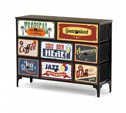 Komoda s 8 zásuvkami, 103x30x77