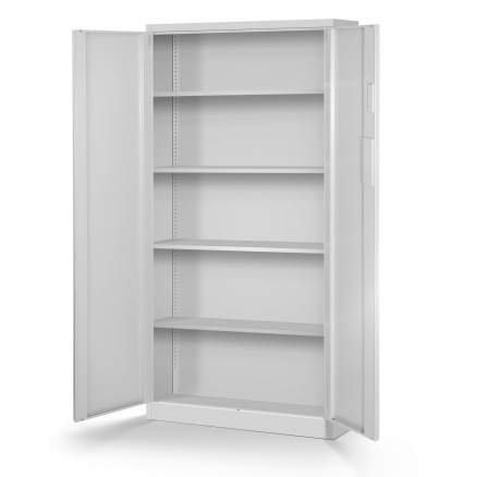 Kancelárska kovová skriňa na dokumenty DANIEL, 900 x 1850 x 400 mm, sivá