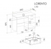 Písací stôl LORENTO - L10, Jasan Coimbra/Limetka