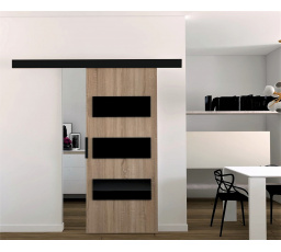 Posuvné dvere STANDART MIX E90, Sonoma/čierna