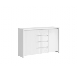 Komoda KASPIAN KOM2D4S biela/biely lesk