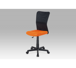 Kancelárska stolička, oranžová sieťovina, plastový kríž, sieťovina čierna