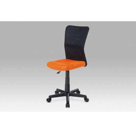 Kancelárska stolička, oranžová sieťovina, plastový kríž, sieťovina čierna