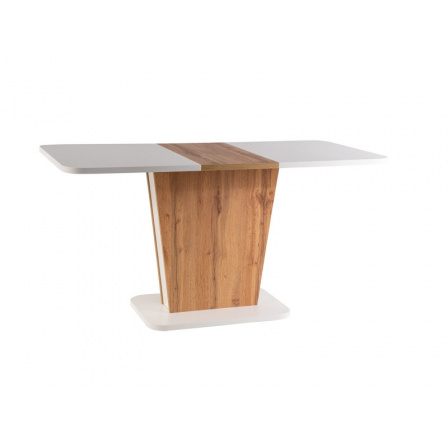 Jedálenský stôl CALIPSO, biely mat/dub wotan