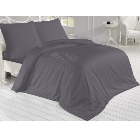 Francúzske obliečky Satén 220x200, 70x90cm antracitové