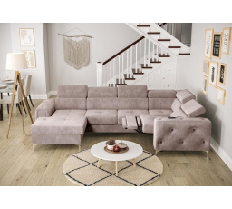 Rohová sedacia súprava ORION MAX III, relax s funkciou spania 165x320x190 cm - fialová, pravá