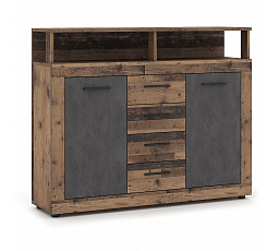 Komoda BLAGO MIDI B 119,5 cm Tmavý Dub/Čierna