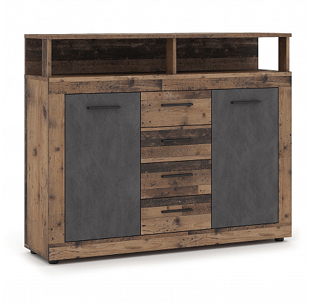 Komoda BLAGO MIDI B 119,5 cm Tmavý Dub/Čierna