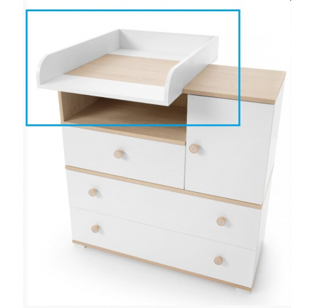 Prebaľovací pult ZOYA ZY5, Dub piškótový/Biela Lux