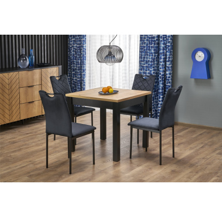 Jedálenský stôl QUBIK, dub artisan/čierny