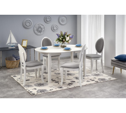 Farba stolovej dosky RINGO - biela, nohy - biele (102-142x102x76 cm) (2ks=1ks)
