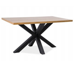 CROSS TABLE prírodná dýha dub/čierna 150x90