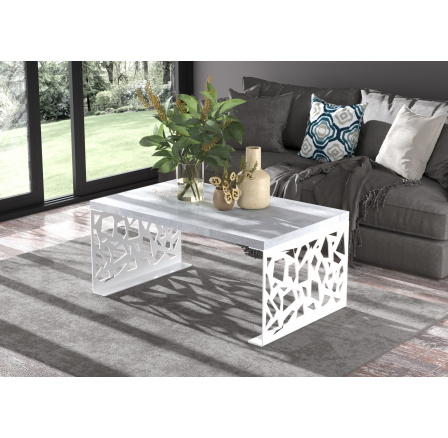 Konferenčný stolík SEMARA 100x60 Biela+Betón