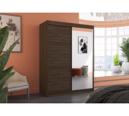Posuvná skriňa so zrkadlom JORDI 150 Choco+Choco