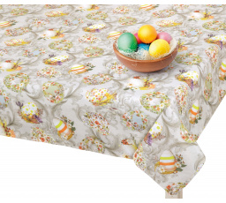 Veľkonočný obrus vajíčka na šedej