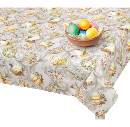 Veľkonočný obrus vajíčka na šedej