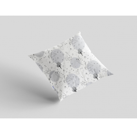 Bavlnený obliečka na vankúš 40x40 cm s detským motívom zvieratká v záhrade