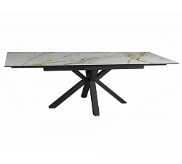 Jedálenský stôl COLUMBUS CERAMIC, Amber Bianco/Biely mat/Čierny mat