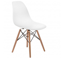 Stolička P016W PP biela, drevené nohy