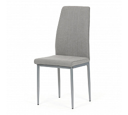 Jedálenská stolička, lanýžová látka, sivé kovové nohy