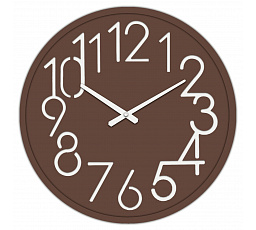 Hodiny nástěnné - pr. 60 cm, MDF, hnědé