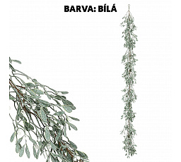 Girlanda - 190 cm, jmelí s bobulemi, barva bílá