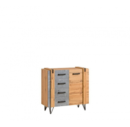 Systém "LOFTER" LO6 (Komoda 1D 4S) - Farba: betón millenium Systém "LOFTER" LO6 (Komoda 1D 4S) - Farba: betón millenium