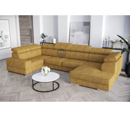 Rohová sedacia súprava ROYAL MAX I 210x375x185 - žltá, ľavá