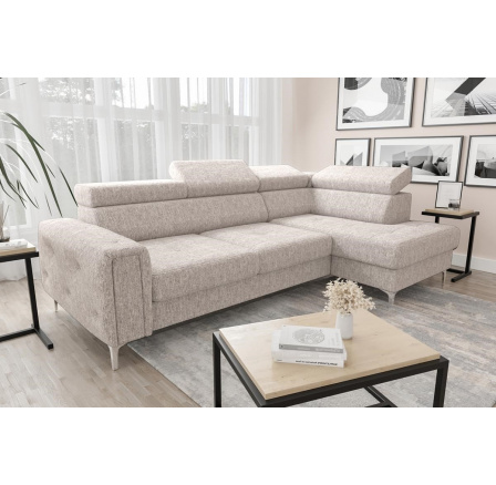 Rohová sedacia súprava s funkciou spania ORION 165x255 - béžová, pravá