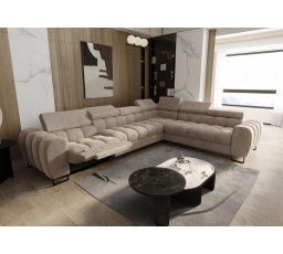 Rohová sedacia súprava ASPEN MAX, relax priemer 30x260 cm - béžová, pravá