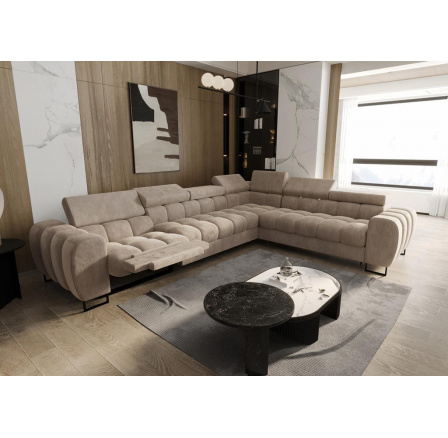 Rohová sedacia súprava ASPEN MAX, relax priemer 30x260 cm - béžová, pravá Rohová sedacia súprava ASPEN MAX, relax priemer 30x260 cm - béžová, pravá
