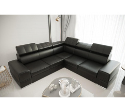 Rohová sedacia súprava ROYAL MAX 286×286 - čierna eko koža, pravá