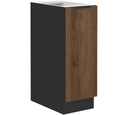 Dolná skrinka MONZA - 30 D CARGO BB, Čierna mat/Orech