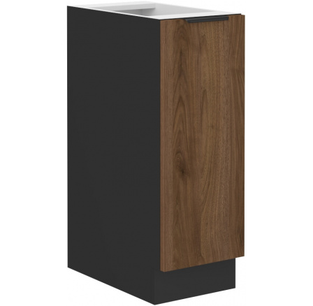 Dolná skrinka MONZA - 30 D CARGO BB, Čierna mat/Orech