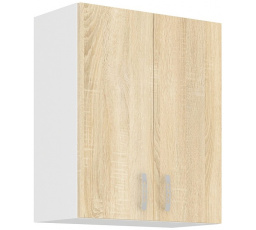 Horní skřínka SARA - 60 G-72 2F, Bílá / Dub Sonoma