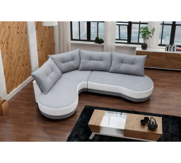 Rohová sedacia súprava Abbey L sivá/biela