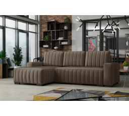 Rohová sedacia súprava Hakim L- manila05/hnedá