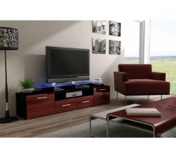 TV komoda EVORA BLACK - bordová