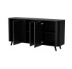 TV komoda VOLARE 150 3D, čierny mat/ čierny san sebastian