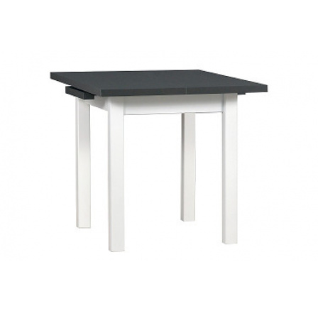 MAXMILIÁN 7 - rozkladací jedálenský stôl (MAX 7) lamino Grafit/nohy+podstavec biely - kolekcia "DRE" (K150-E)