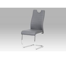 Jedálenská stolička koženka sivá / chróm