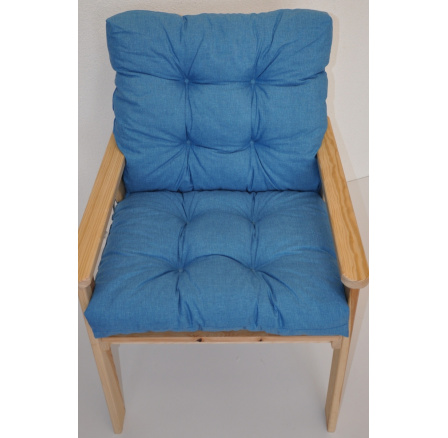 Poduška na záhradné kreslo s nízkym operadlom - látka tyrkysový melír